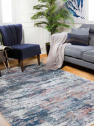 Lava Abstract Gray Blue Rug-Fame Rugs-2'x3'ft 60x90cm-fame