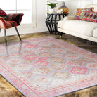 Lilac Purple Pink Herki Vintage Rug-famerugs-2&#39;x3&#39; ft 60x90cm-fame