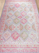 Lilac Purple Pink Herki Vintage Rug-famerugs-2&#39;x3&#39; ft 60x90cm-fame