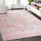 Lilac Purple Pink Herki Vintage Rug-famerugs-2&#39;x3&#39; ft 60x90cm-fame