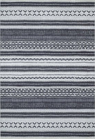 Lunda White Black Striped Rug-Fame Rugs-2'x3'ft 60x90cm-fame