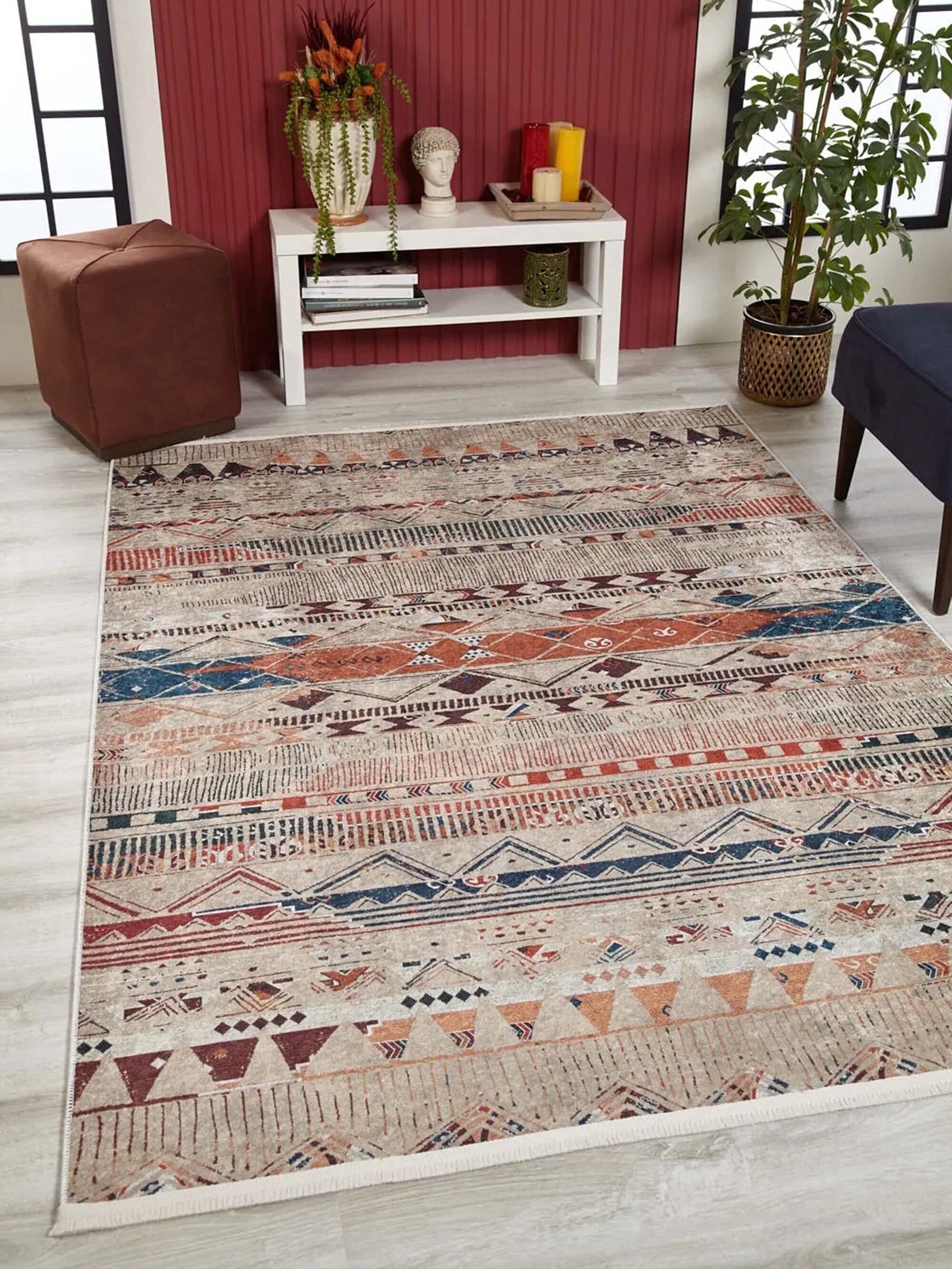 Lupa Turkish Kilim Gray Rug-Fame Rugs-2'x3'ft 60x90cm-Desing 1-fame