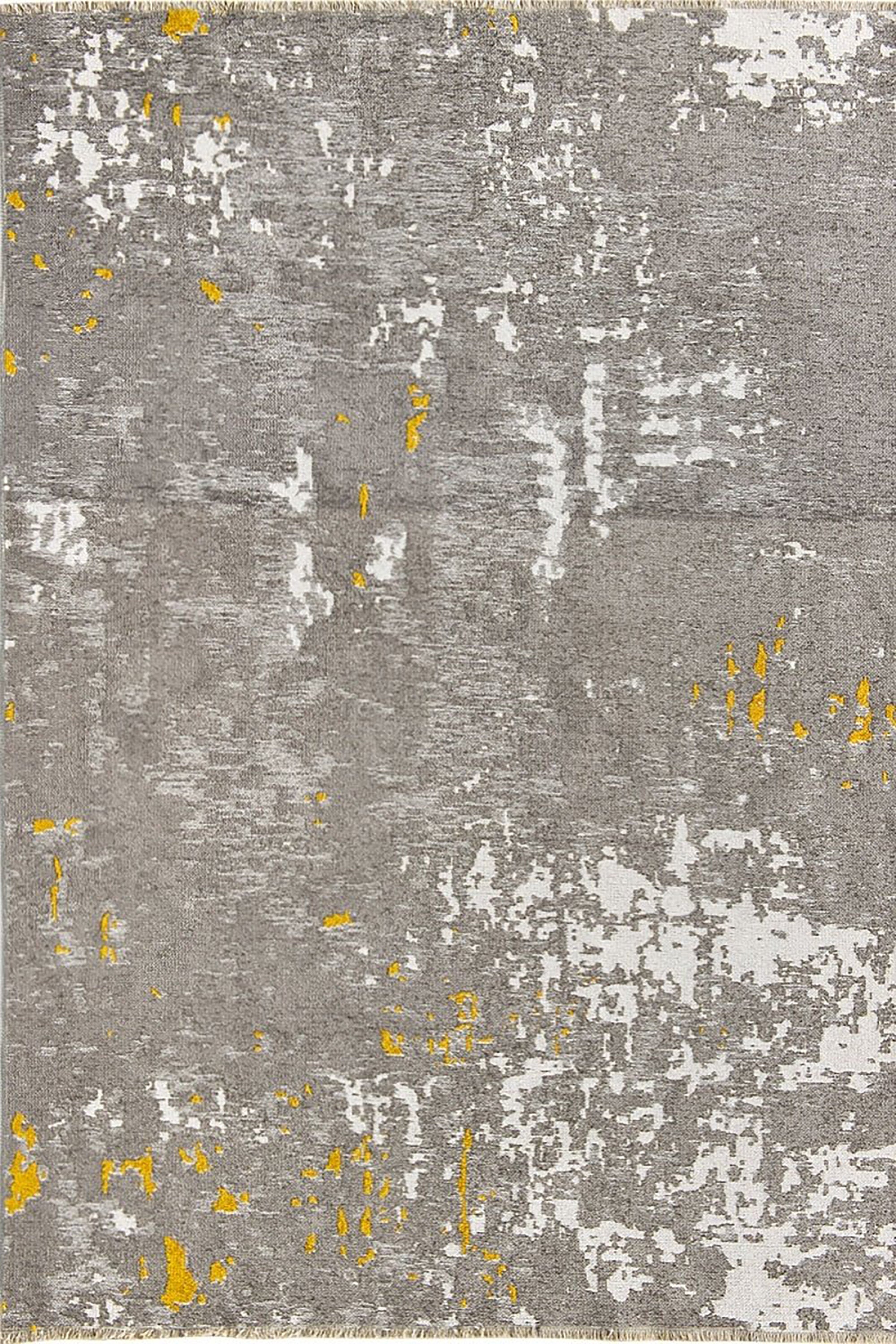 Maka Runner Abstract Kilim Gray Yellow Runner-Rugs-Fame Rugs-2'6"x4'9" 80x150cm-fame