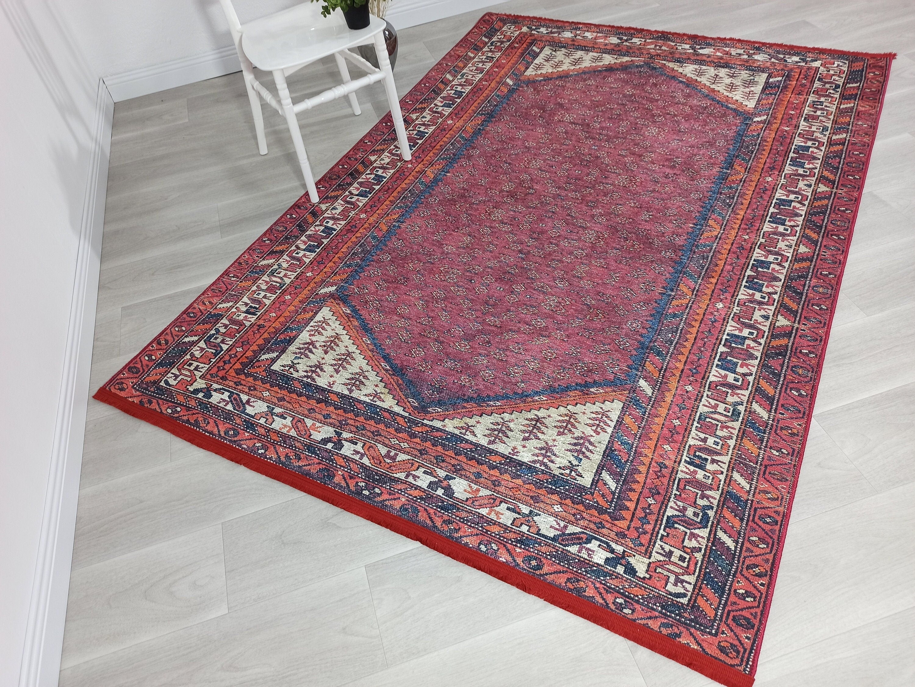 Mayda Turkish Faded Red Rug-Rugs-Fame Rugs-2'x3'ft 60x90cm-fame