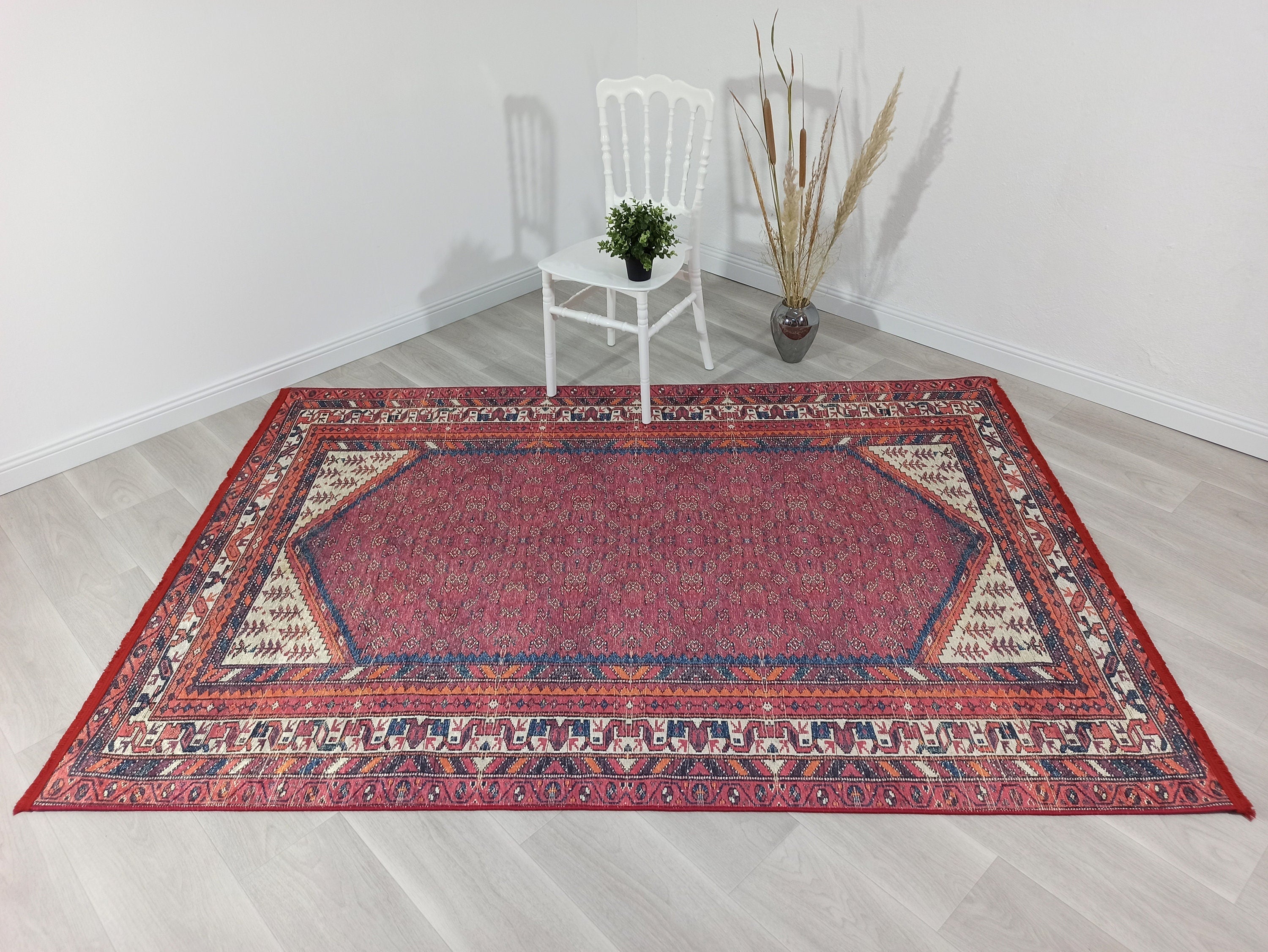 Mayda Turkish Faded Red Rug-Rugs-Fame Rugs-2'x3'ft 60x90cm-fame