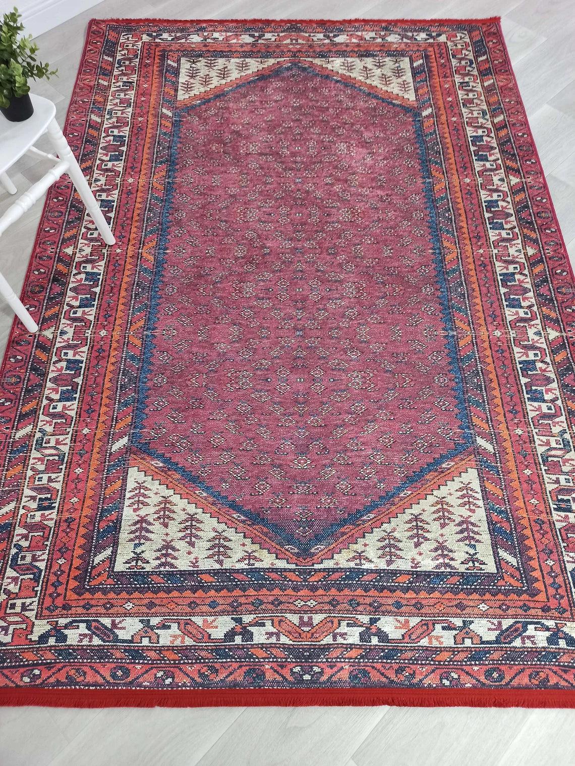 Mayda Turkish Faded Red Rug-Rugs-Fame Rugs-2'x3'ft 60x90cm-fame