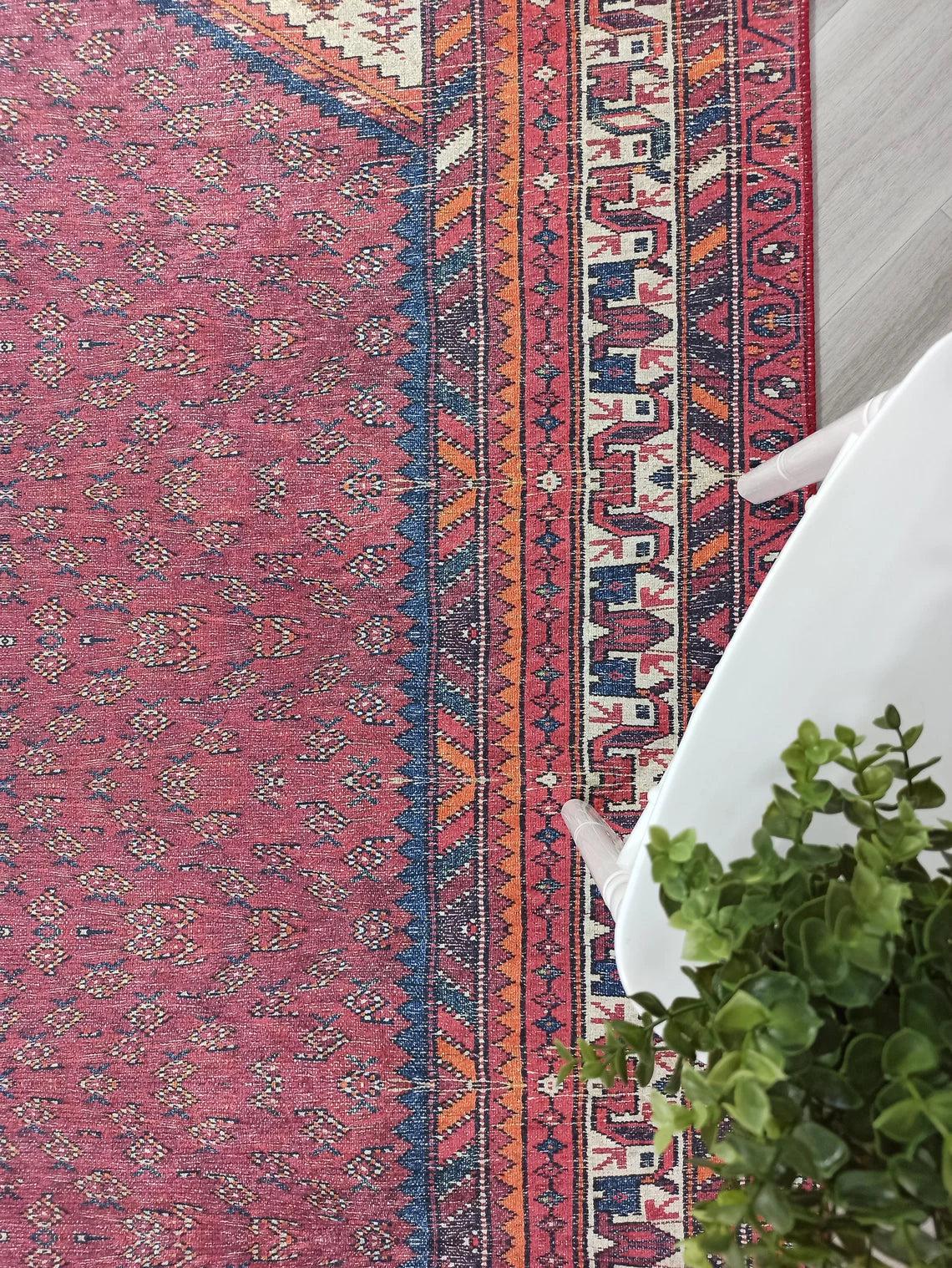 Mayda Turkish Faded Red Rug-Rugs-Fame Rugs-2'x3'ft 60x90cm-fame