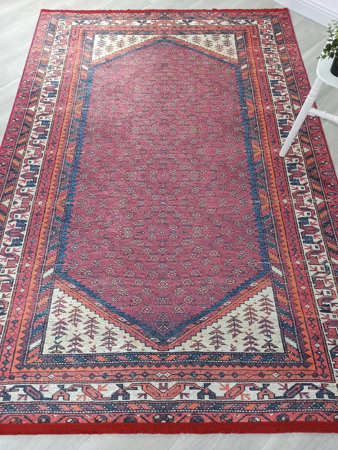 Mayda Turkish Faded Red Rug-Rugs-Fame Rugs-2'x3'ft 60x90cm-fame