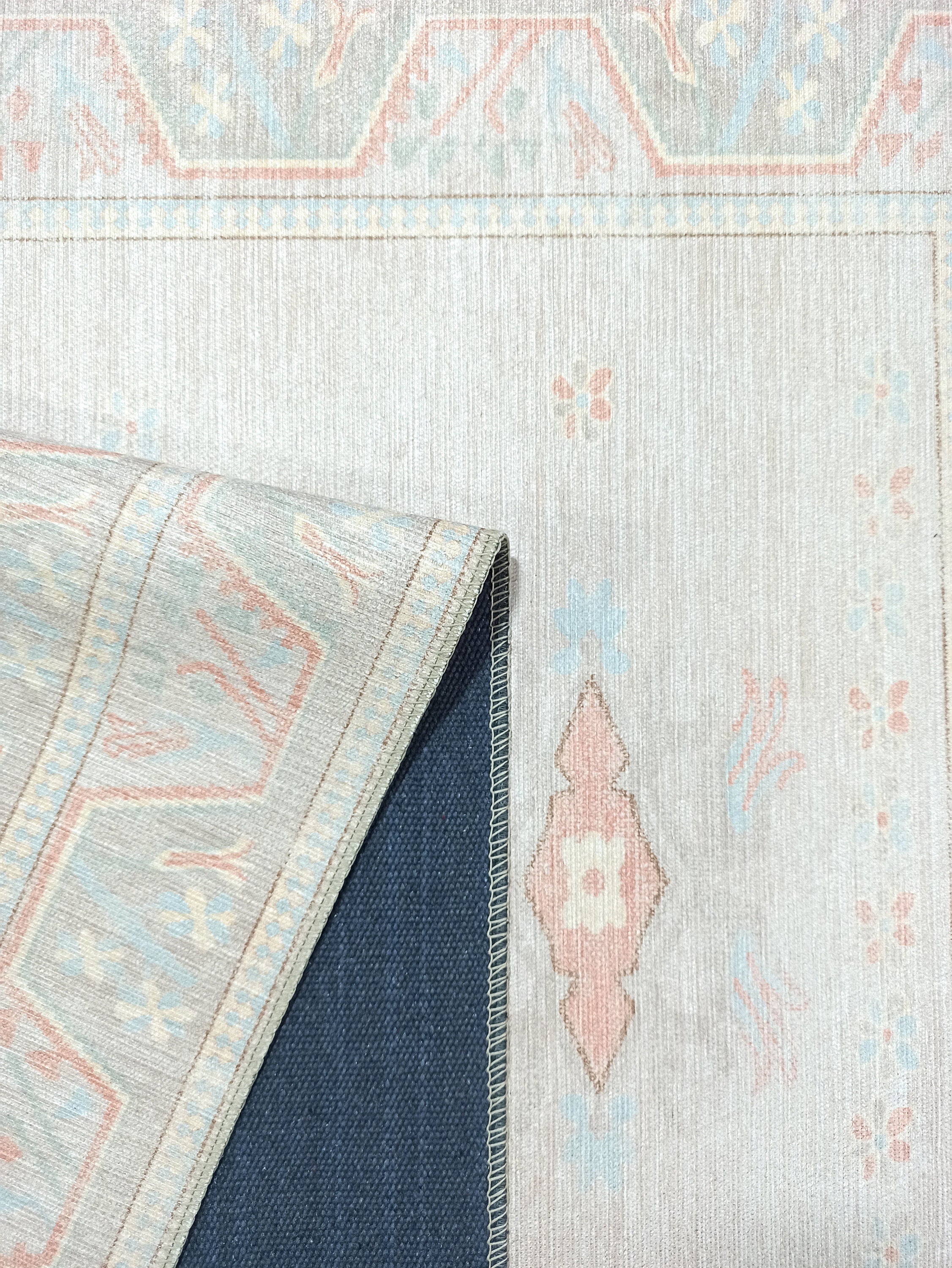 Milas Muted Baby Blue & Pale Blush Turkish Rug-famerugs-2&#39;x3&#39; ft 60x90cm-fame