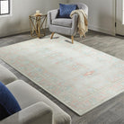 Milas Muted Baby Blue & Pale Blush Turkish Rug-famerugs-2&#39;x3&#39; ft 60x90cm-fame