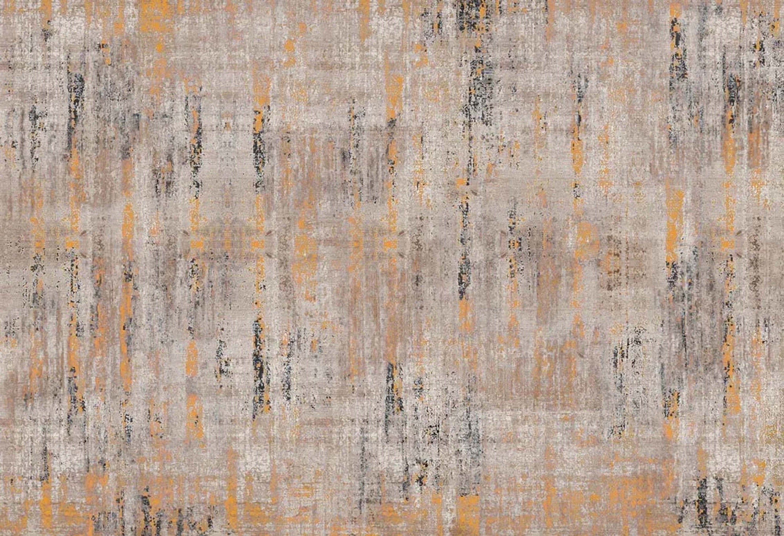 Mira Abstract Orange Beige Modern Rug-Fame Rugs-2'x3'ft 60x90cm-fame