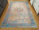 Neami Turkish Oriental Beige Orange Light Blue Rug-Rugs-Fame Rugs-2'x3' ft 60x90 cm-fame