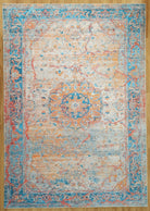 Neami Turkish Oriental Beige Orange Light Blue Rug-Rugs-Fame Rugs-2'x3' ft 60x90 cm-fame