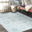 Neutral Antique Oushak Rug, Shades of Gray Silver Boho Luxury Turkish Geometric Vintage Persian Inspired Area Rugs Living room Bedroom Hall-famerugs-2&#39;x3&#39; ft 60x90cm-fame