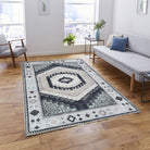 Odilia Black Gray Modern Turkish Rug-Area Rugs-famerugs-2'x3' ft 60x90cm-fame