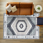 Odilia Black Gray Modern Turkish Rug-Area Rugs-famerugs-2'x3' ft 60x90cm-fame