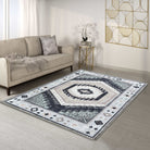 Odilia Black Gray Modern Turkish Rug-Area Rugs-famerugs-2'x3' ft 60x90cm-fame