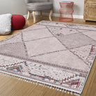 Omniya Moroccan Diamond Trellis Beige Rug-Fame Rugs-2'x3'ft 60x90cm-fame