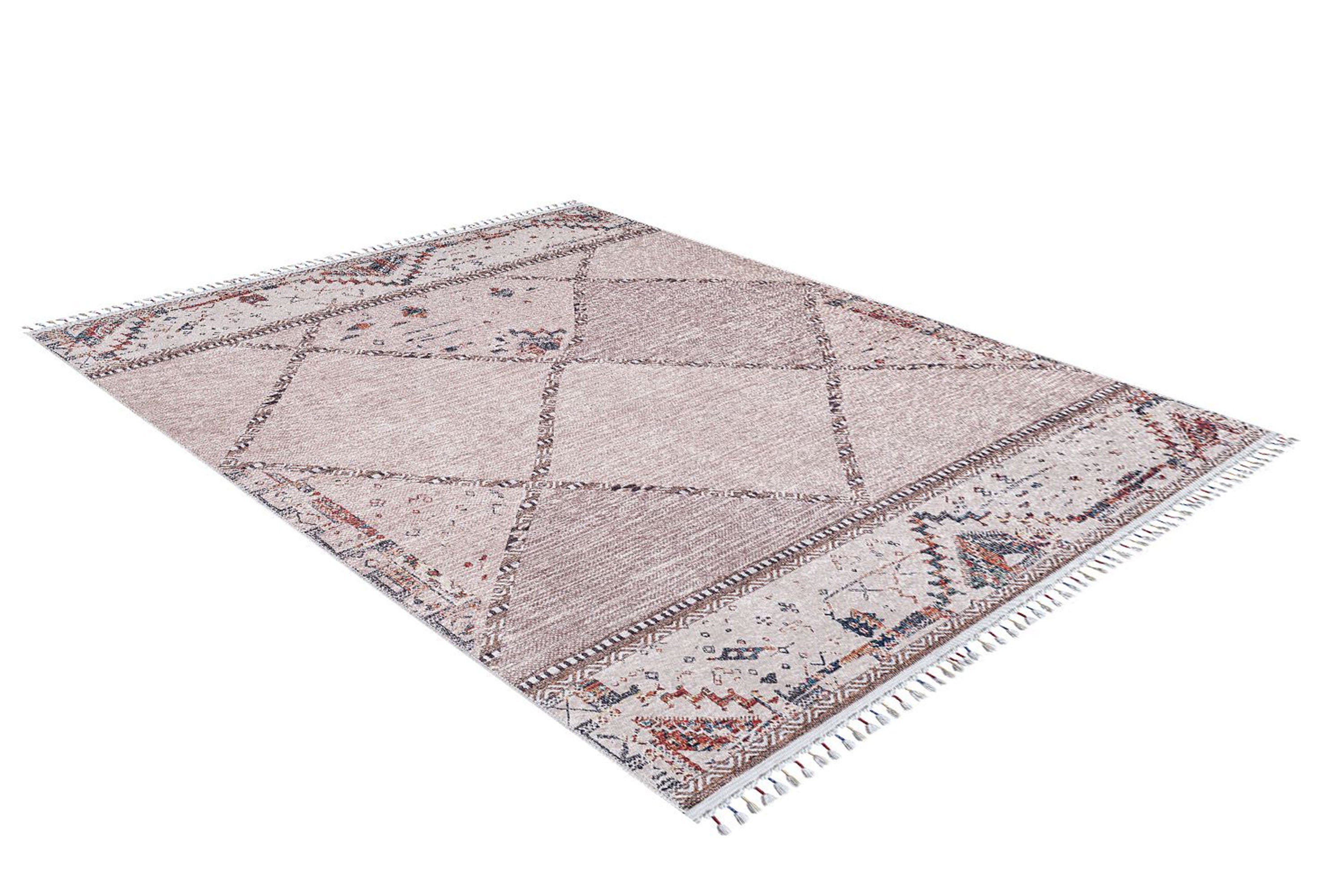 Omniya Moroccan Diamond Trellis Beige Rug-Fame Rugs-2'x3'ft 60x90cm-fame