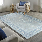 Oushak Gray Modern Rug, Shades of Grey & Distressed Blue Vintage Turkish Pastel Area Rugs, Oriental Antique style Luxury Living room Bedroom-famerugs-2&#39;x3&#39; ft 60x90cm-fame