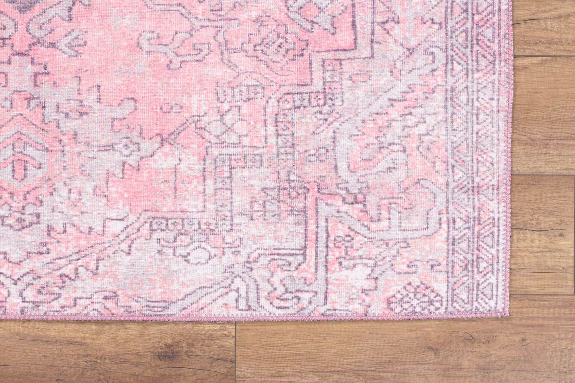 Pamba Pink Persian Heriz Faded Gray Rug-Rugs-Fame Rugs-2'x3' ft 60x90 cm-fame