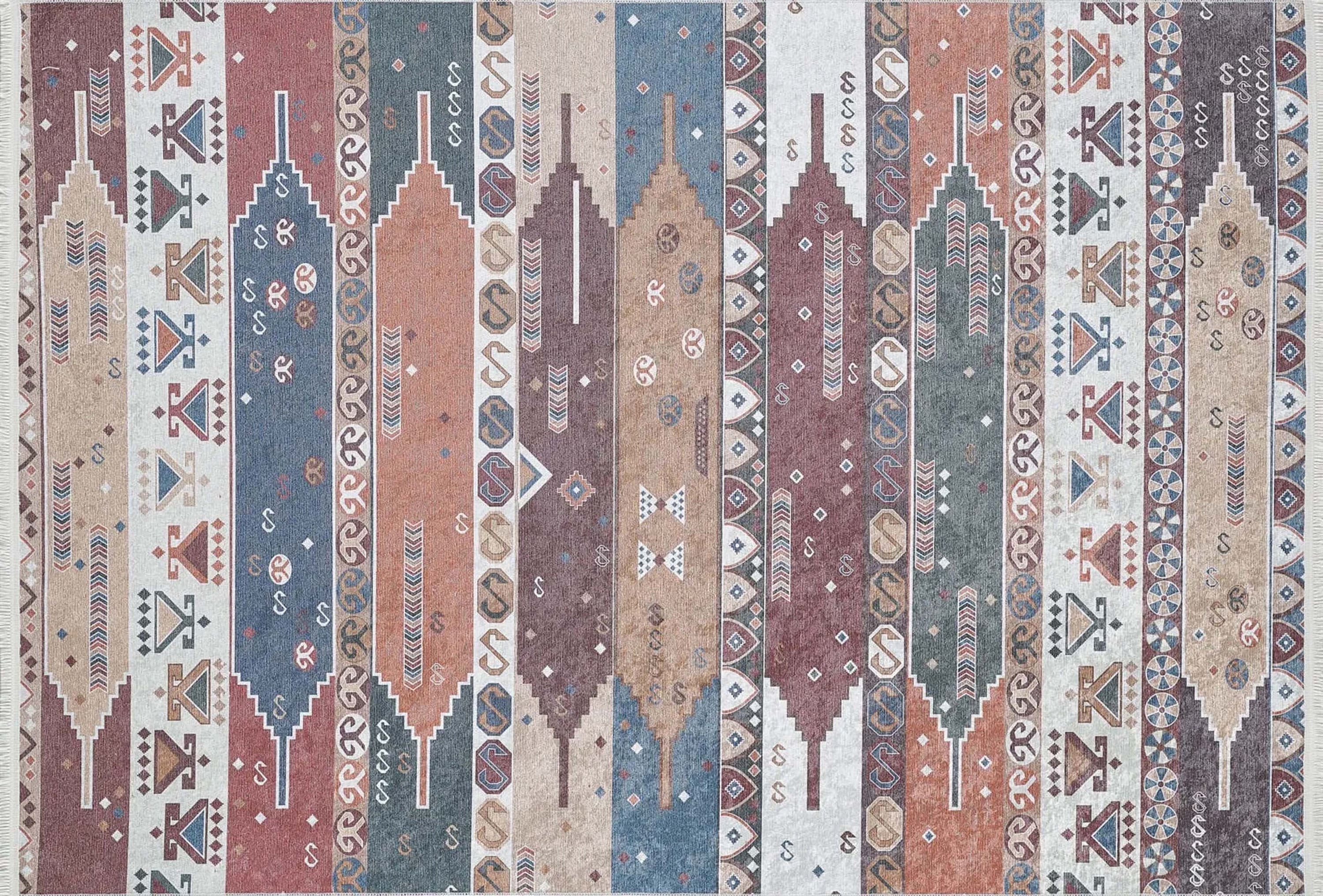 Parda Turkish Kilim Colorful Rug-Fame Rugs-2'x3'ft 60x90cm-fame