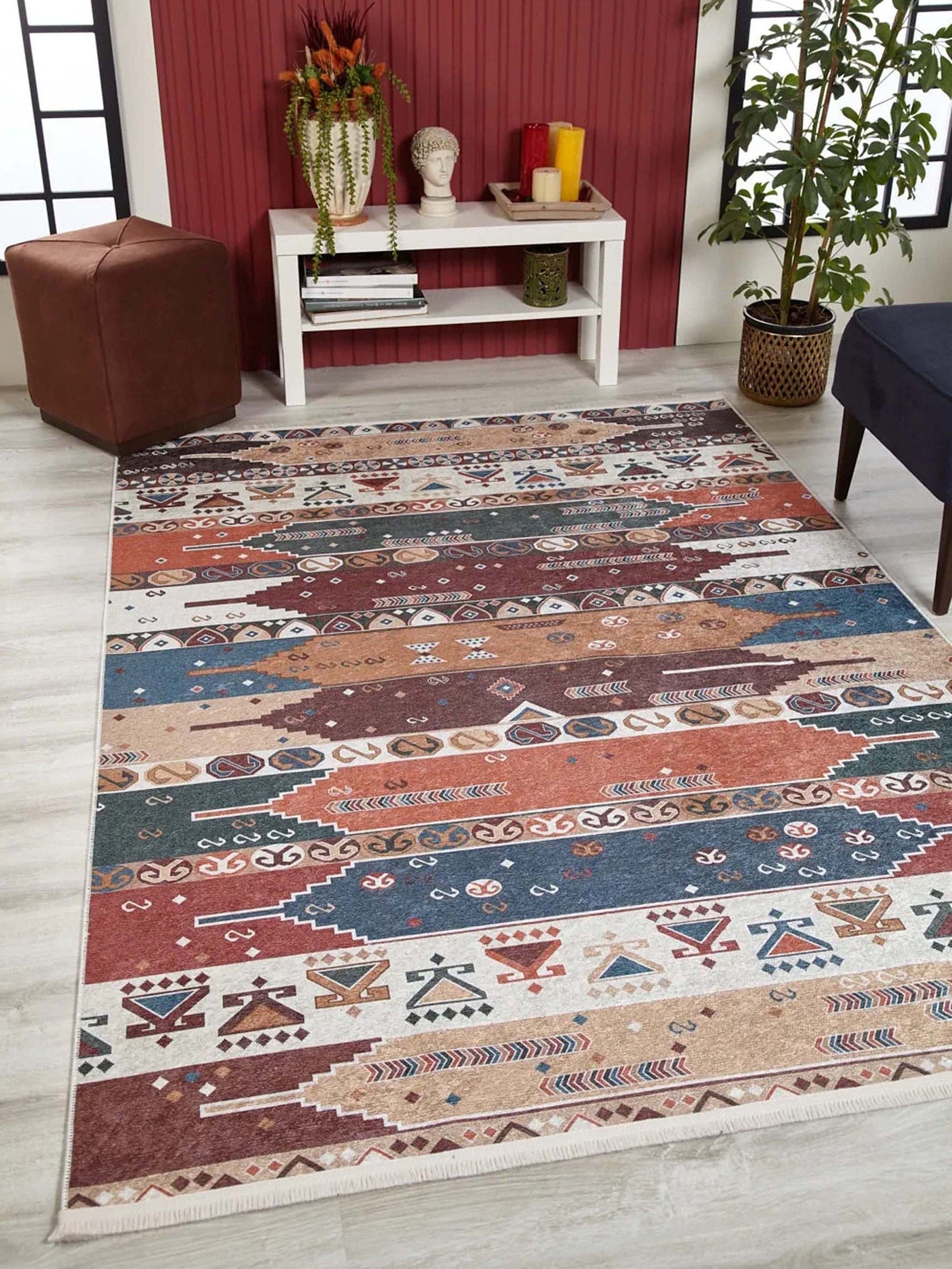 Parda Turkish Kilim Colorful Rug-Fame Rugs-2'x3'ft 60x90cm-fame