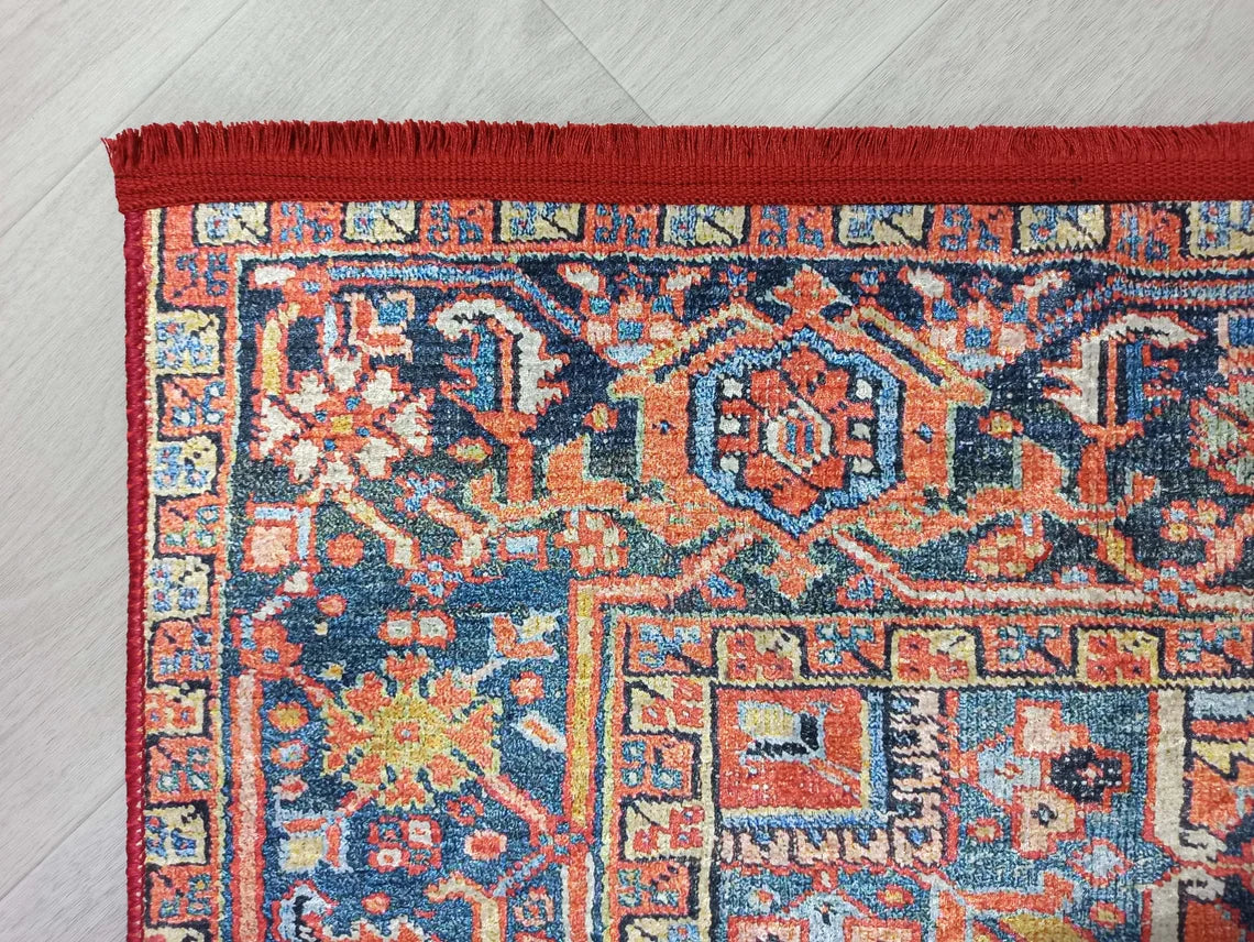 Pawla Turkish Vintage Heriz Red Rug-Rugs-Fame Rugs-2'x3'ft 60x90cm-fame