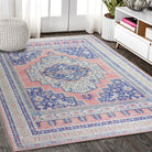 Persian Vintage Rug, Shades of Pale Pink & Midnight Navy Blue Oriental Antique Hamadan Inspired Shabby Chic Area Rugs Living room Bedroom-famerugs-2&#39;x3&#39; ft 60x90cm-fame