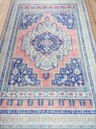 Persian Vintage Rug, Shades of Pale Pink & Midnight Navy Blue Oriental Antique Hamadan Inspired Shabby Chic Area Rugs Living room Bedroom-famerugs-2&#39;x3&#39; ft 60x90cm-fame