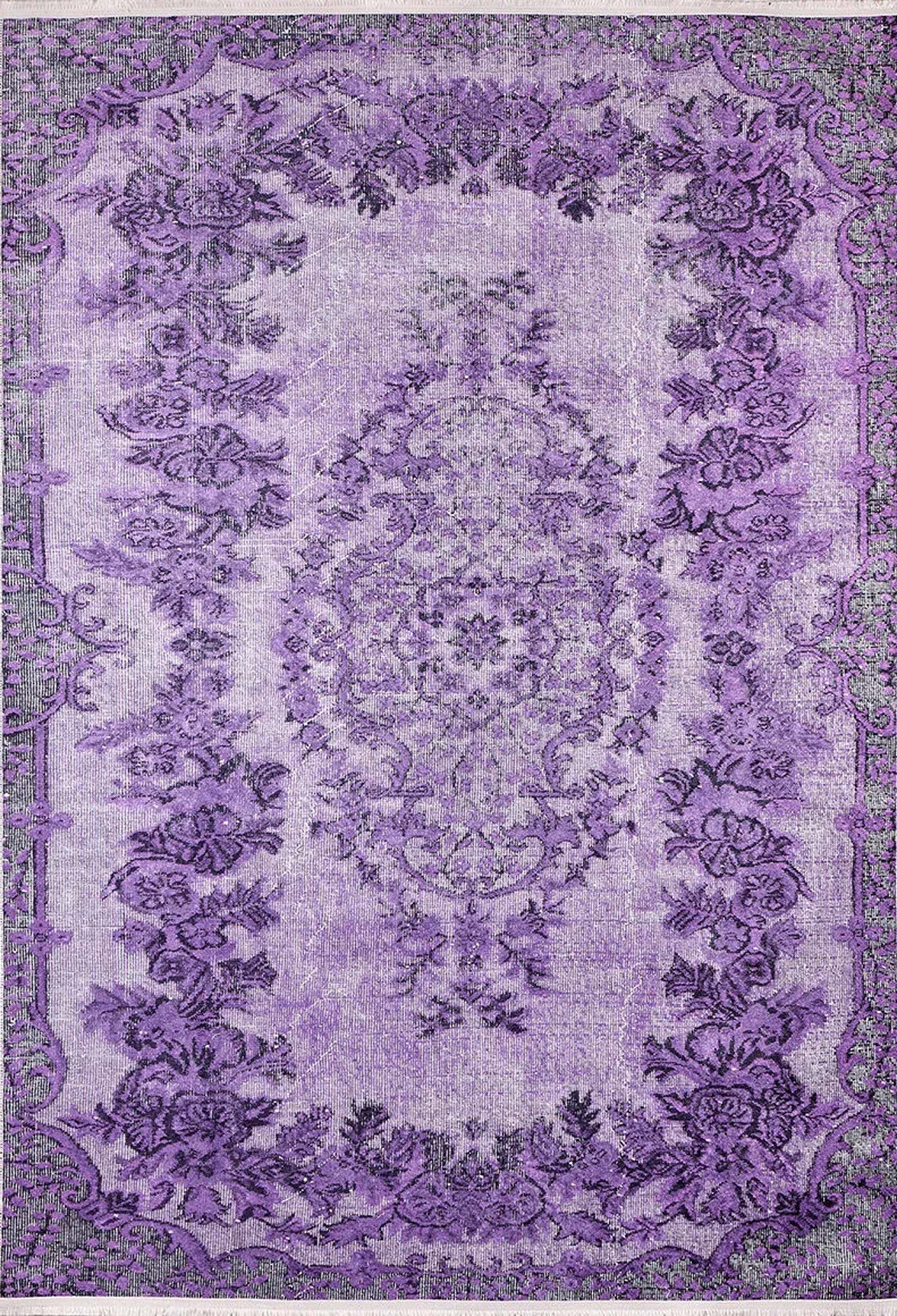 Puna Turkish Distressed Purple Rug-Fame Rugs-2'x3'ft 60x90cm-fame