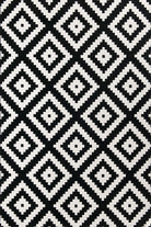 Qara Reversible Scandinavia Diamond Black and White Rug-Rugs-Fame Rugs-2'6"x4'9" 80x150cm-fame