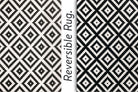 Qara Reversible Scandinavia Diamond Black and White Rug-Rugs-Fame Rugs-2'6"x4'9" 80x150cm-fame