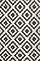 Qara Reversible Scandinavia Diamond Black and White Rug-Rugs-Fame Rugs-2'6"x4'9" 80x150cm-fame