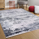 Rada Abstract Distressed Gray Rug-Fame Rugs-2'x3'ft 60x90cm-Design 1-fame