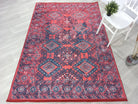 Ramsa Rug Red Navy Blue Turkish Area Rug-Rugs-Fame Rugs-2'x3'ft 60x90cm-fame