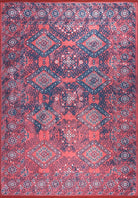 Ramsa Rug Red Navy Blue Turkish Area Rug-Rugs-Fame Rugs-2'x3'ft 60x90cm-fame