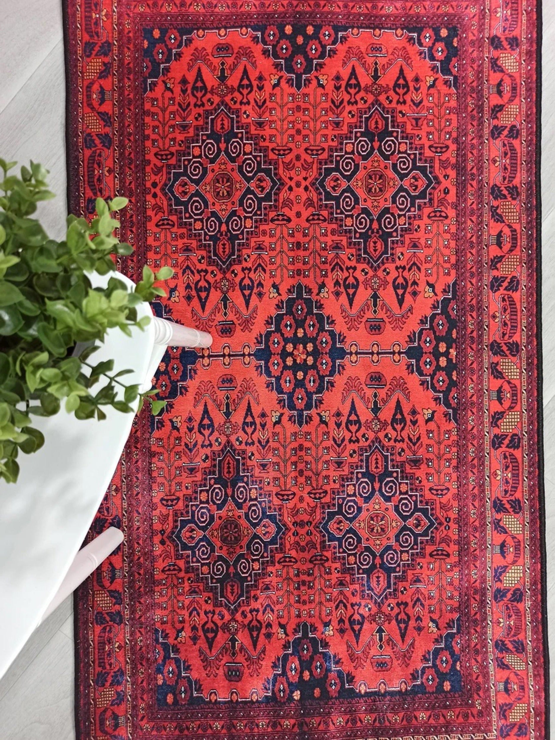 Rania Red Afghan Turkish Rug-Rugs-Fame Rugs-2'x3' ft 60x90 cm-fame