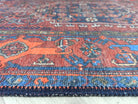 Reda Rug Turkish Navy Blue Brown Rug-Rugs-Fame Rugs-2'x3' ft 60x90 cm-fame