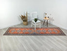 Rida-Runner Turkish Orange Vintage Runner Rug-Rugs-Fame Rugs-2'x3' ft 60x90 cm-fame