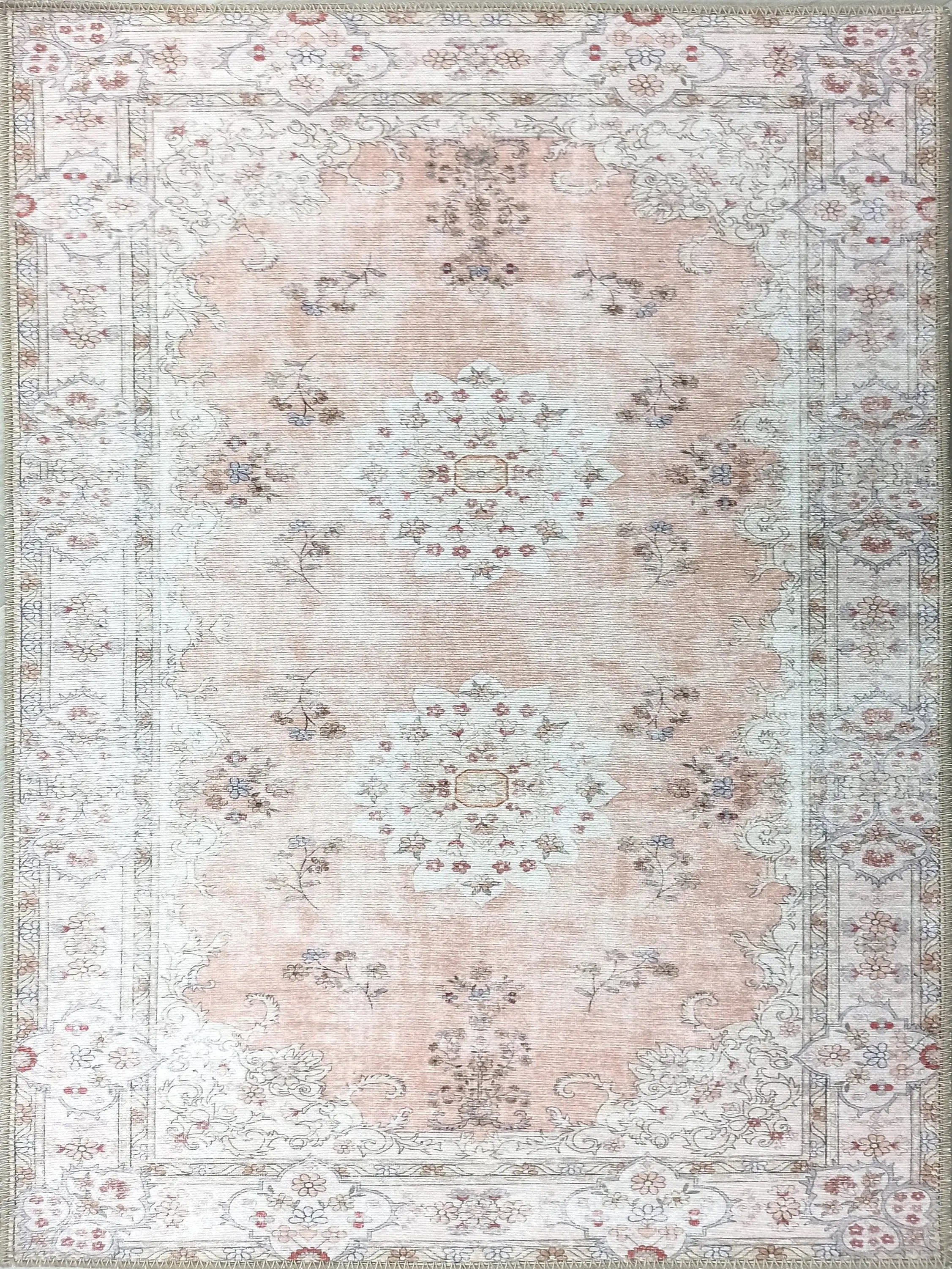 Riza Rug Turkish Muted Beige Dusty Pink Rug-Rugs-Fame Rugs-2'x3' ft 60x90 cm-fame