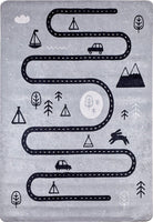 Roady Gray Road Map Kids Rug-Fame Rugs-2'x3'ft 60x90cm-fame