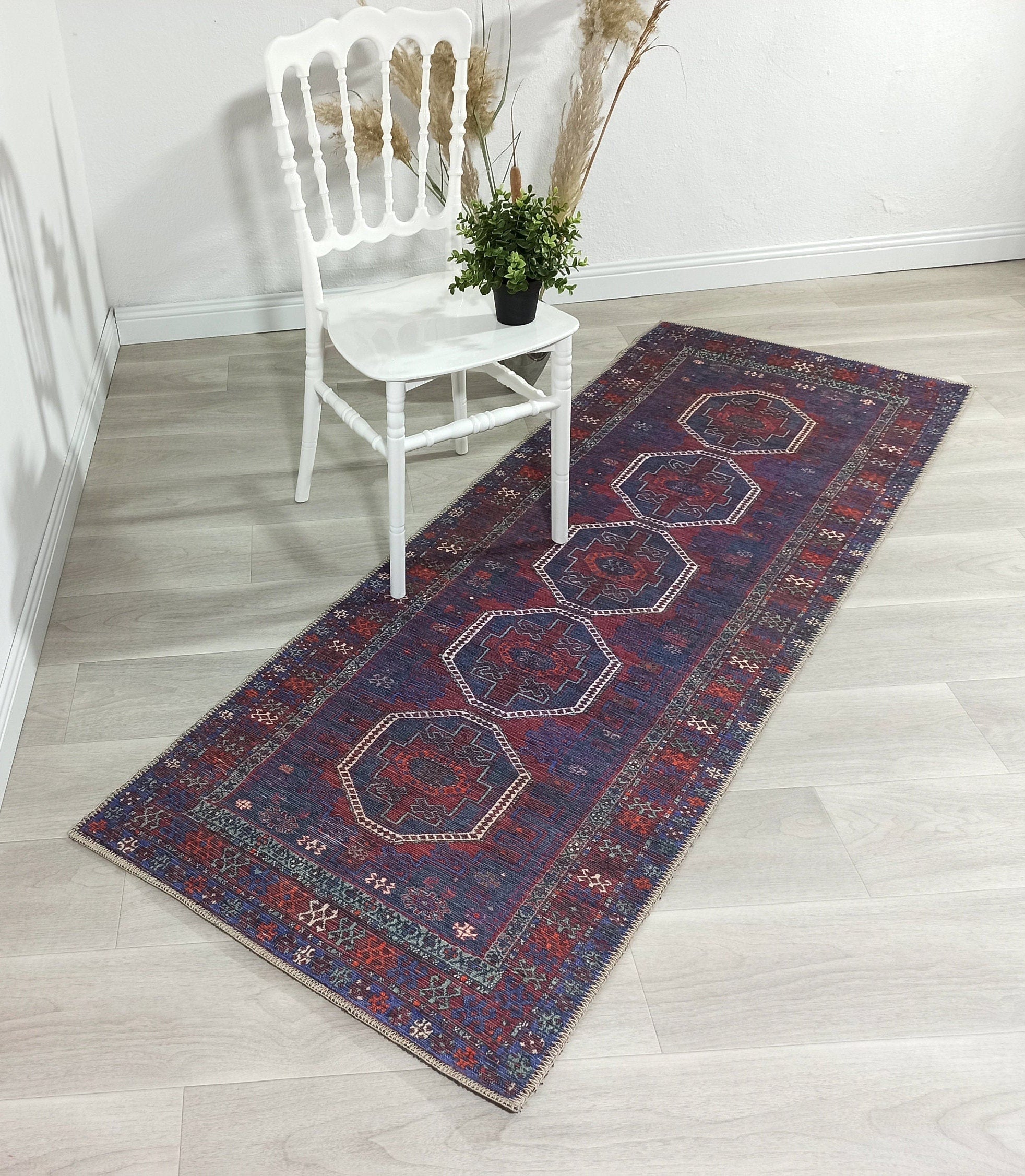 Rofa Rug Afghan Navy Blue Red Baluch Rug-Rugs-Fame Rugs-2'x3' ft 60x90 cm-fame