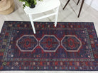 Rofa Rug Afghan Navy Blue Red Baluch Rug-Rugs-Fame Rugs-2'x3' ft 60x90 cm-fame