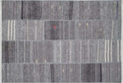 Saada Turkish Kilim Gray Solid Striped Rug-Fame Rugs-2'x3'ft 60x90cm-fame