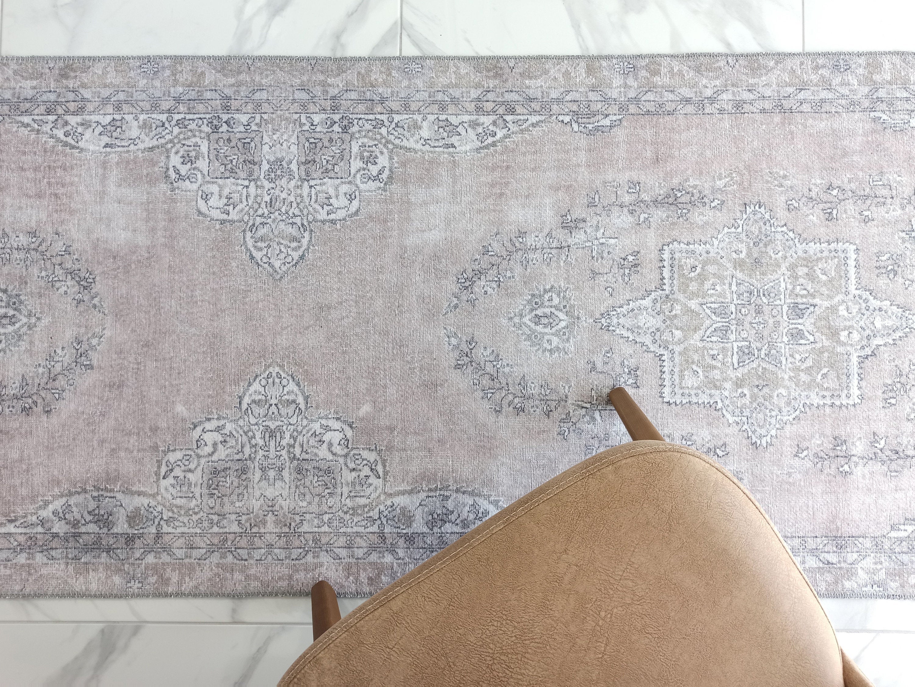 Safa Rug Turkish Faded Vintage Pink Gray Rug-Rugs-Fame Rugs-2'x3' ft 60x90 cm-fame