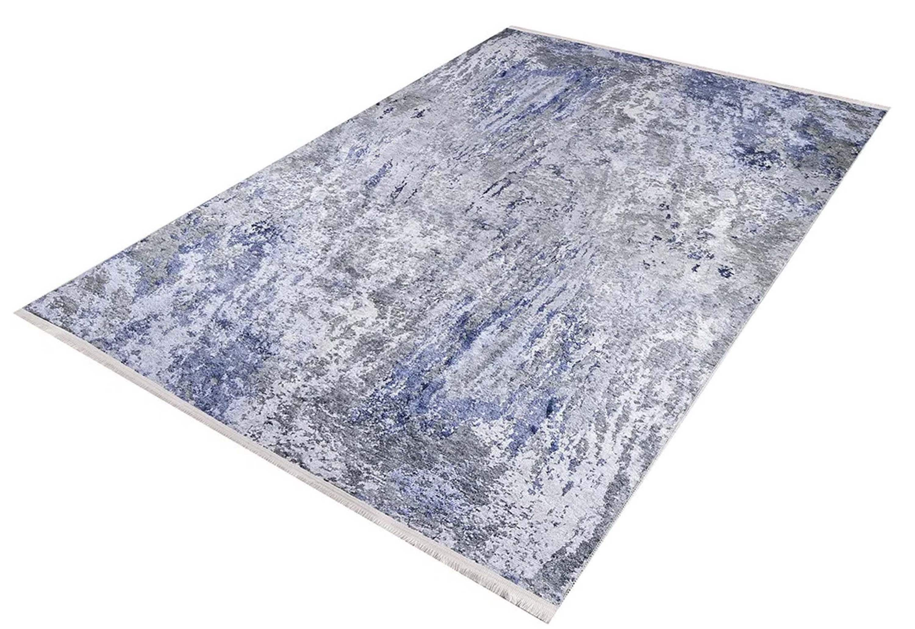 Saka Abstract Blue Gray Rug-Fame Rugs-2'x3'ft 60x90cm-fame