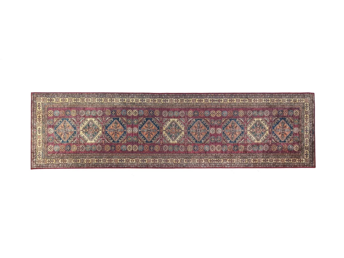 San-Runner Turkish Burgundy Dark Red Runner Rug-Rugs-Fame Rugs-2'x3'ft 60x90cm-fame