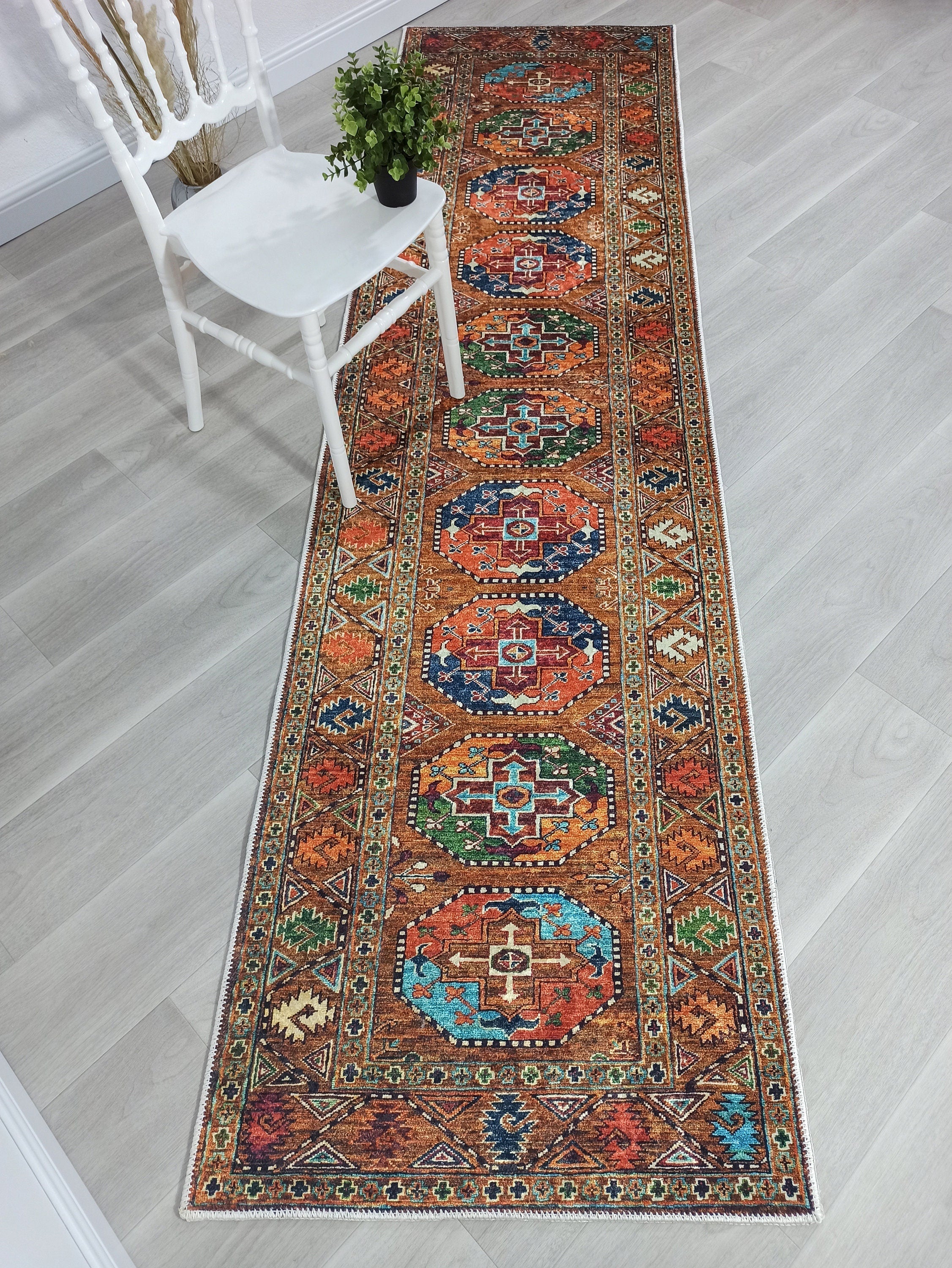 Sanae Rug Turkish Geometric Multi Color Rug-Rugs-Fame Rugs-2'x3'ft 60x90cm-without fringe-fame