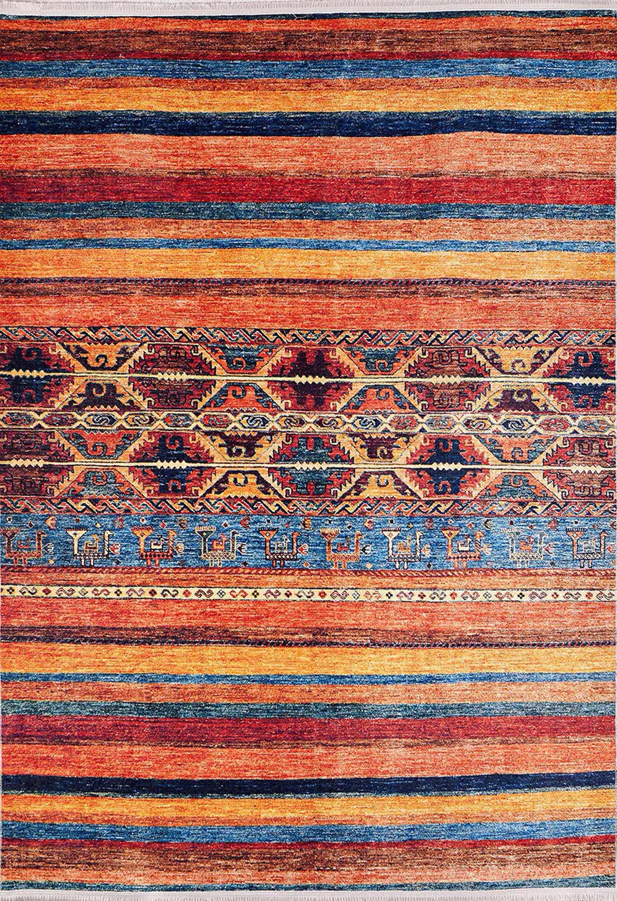 Sawa Turkish Orange Kilim Rug-Fame Rugs-2'x3'ft 60x90cm-fame